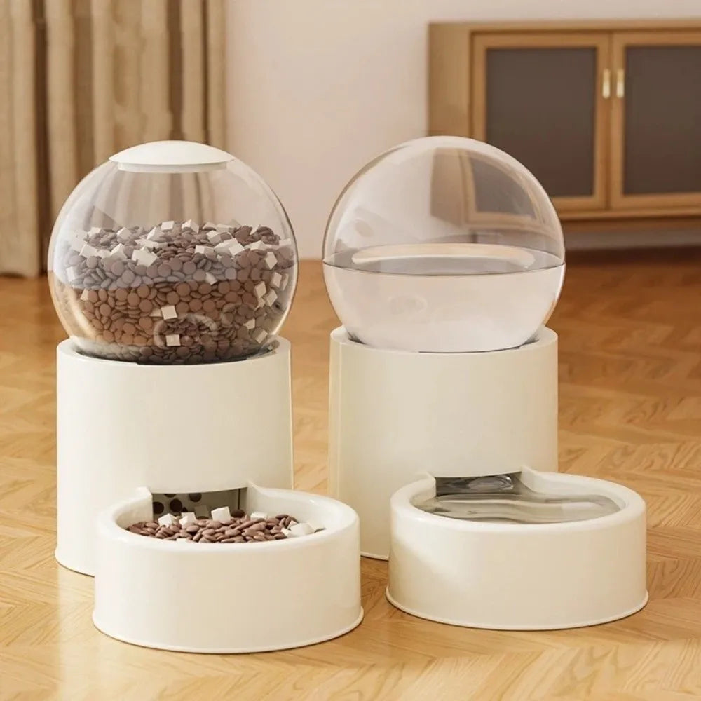 Large Capacity Automatic Pet Feeder Plastic Leakproof Dog Water Dispenser Detachable Visual Window Pet Food Bowl For Cats Dogs