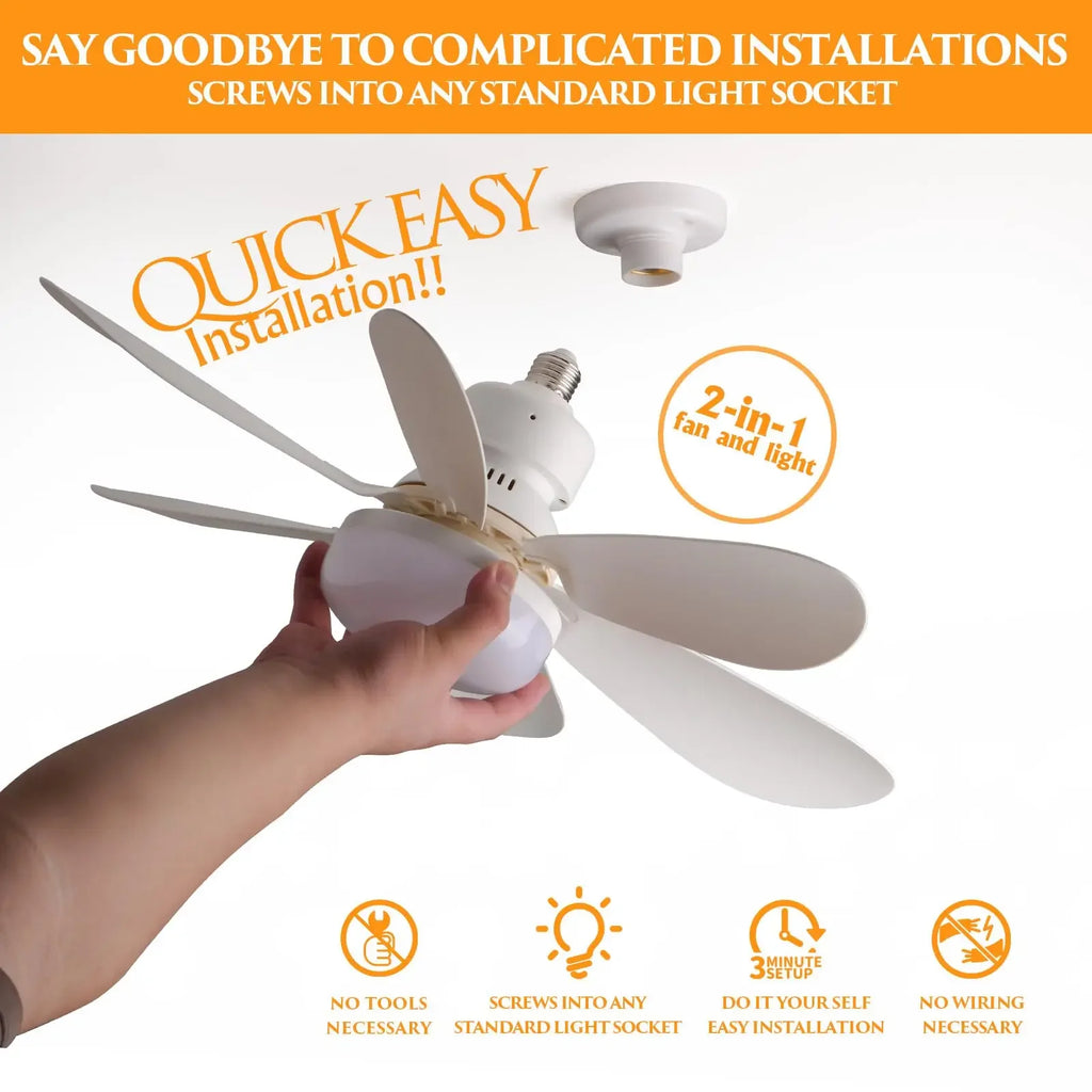40W LED E27 Ceiling Fan Light with Remote & Dimming