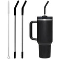 Stainless Steel Straw with Silicone Tip for Stanley Cup 2Pcs Replacement Straws for Stanley 40oz/30oz Tumbler 1Pcs Straw Brush