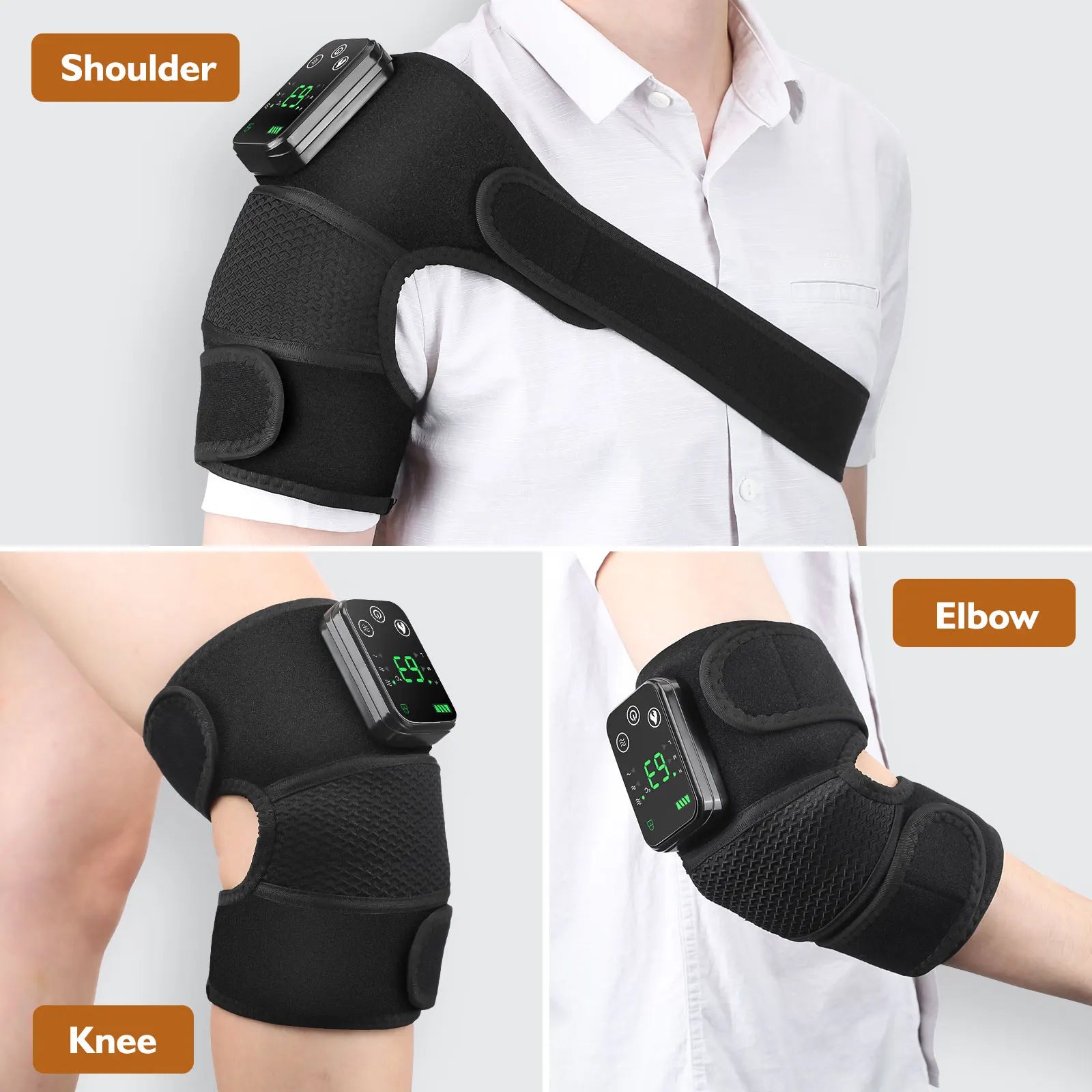 Thermal Shoulder Massager for Knee Shoulder Elbow Heated Brace Wireless Support Brace Belt Knee Pad Blood Circulation Protector