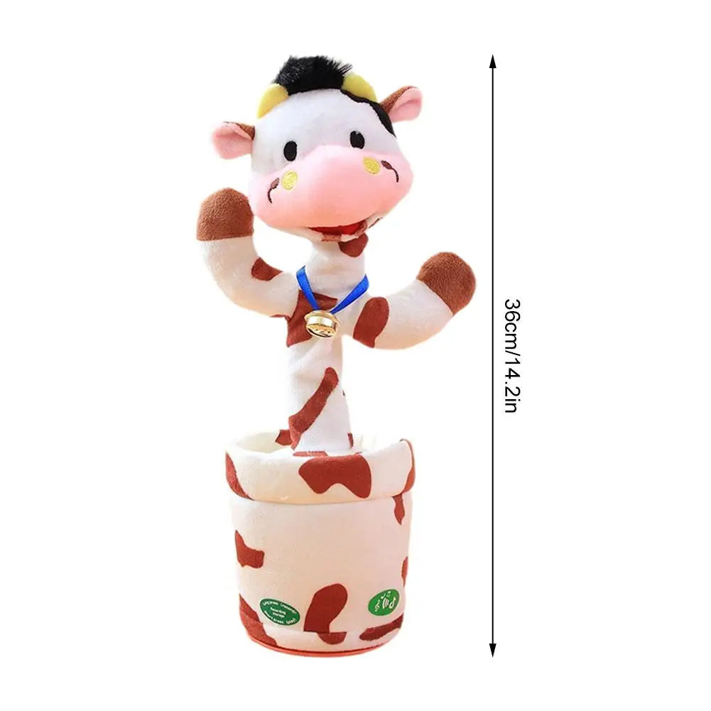 Dancing Rabbit Cow Interactive Learning Musical Speak Plush Toy Repeat Talking Plushie Rabbit Intelligent Cactus Kids Gifts