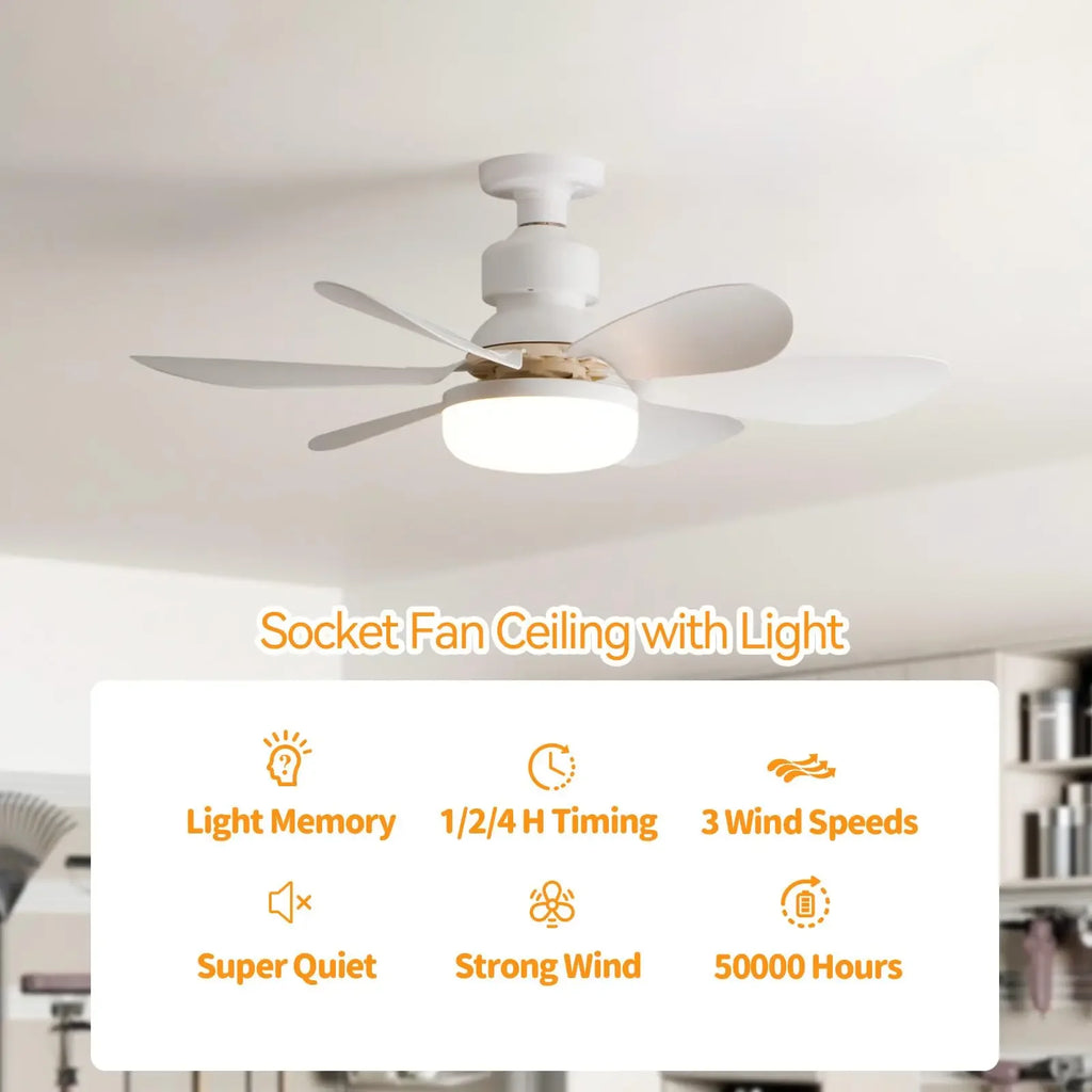 40W LED E27 Ceiling Fan Light with Remote & Dimming