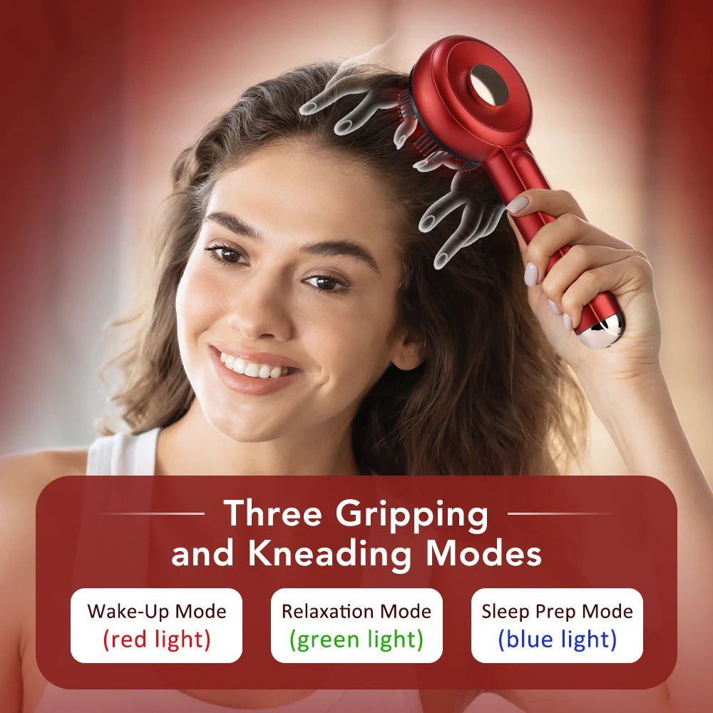 Electric Vibration Massage Comb 660nm Red Light Scalp Massage Brush Anti-Hair Loss Liquid Oil Applicator Hair Care Comb