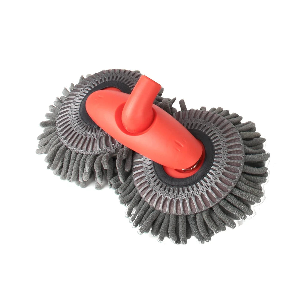 Telescopic Car Wash Mop with Foam Double Brush Head
