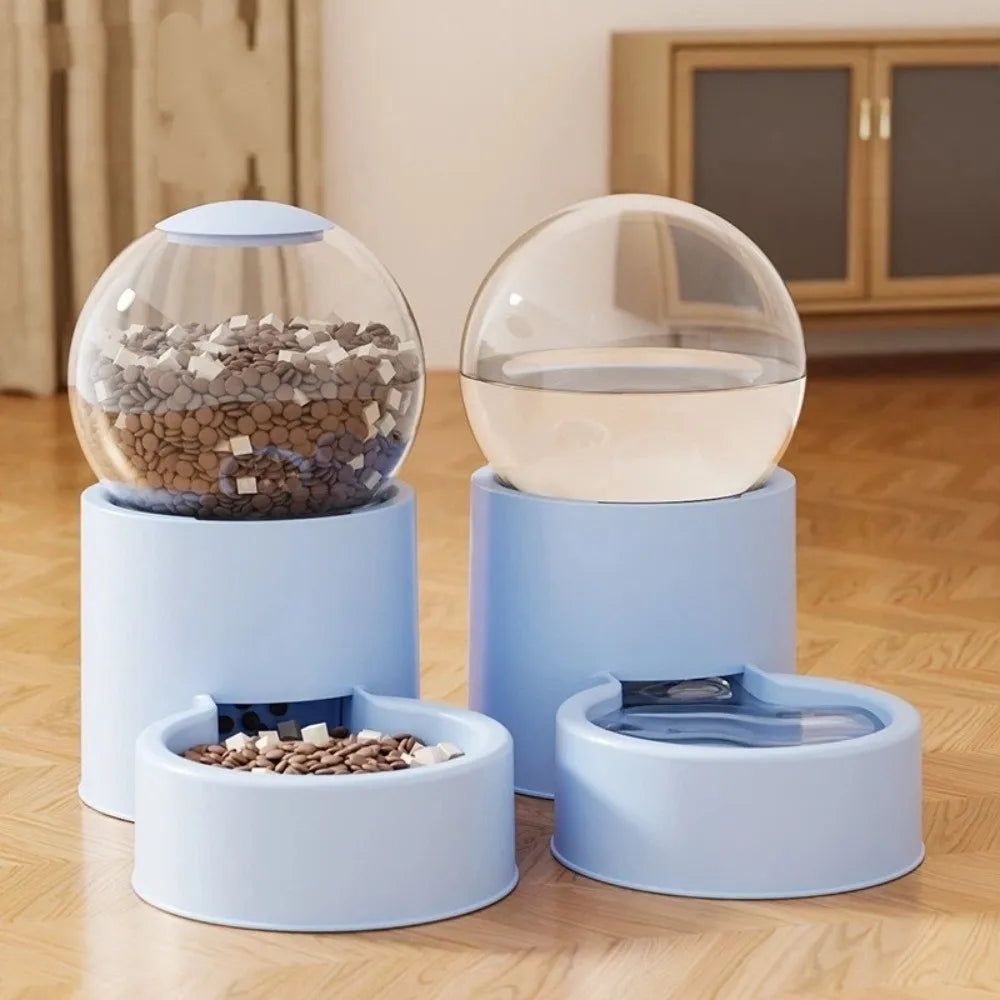 Large Capacity Automatic Pet Feeder Plastic Leakproof Dog Water Dispenser Detachable Visual Window Pet Food Bowl For Cats Dogs