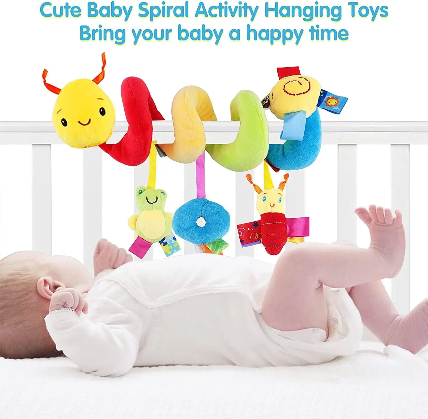 Car Seat Toys Infant Baby Spiral Activity Hanging Rattle Toys Plush Hanging Stroller Sensory Toys For Newborn Gift