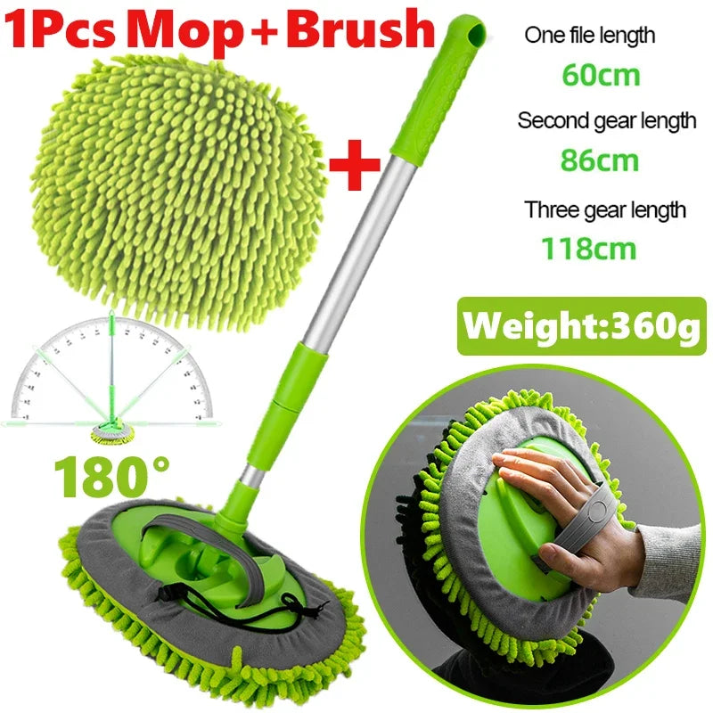 2-in-1 Telescoping Car Wash Brush & Duster