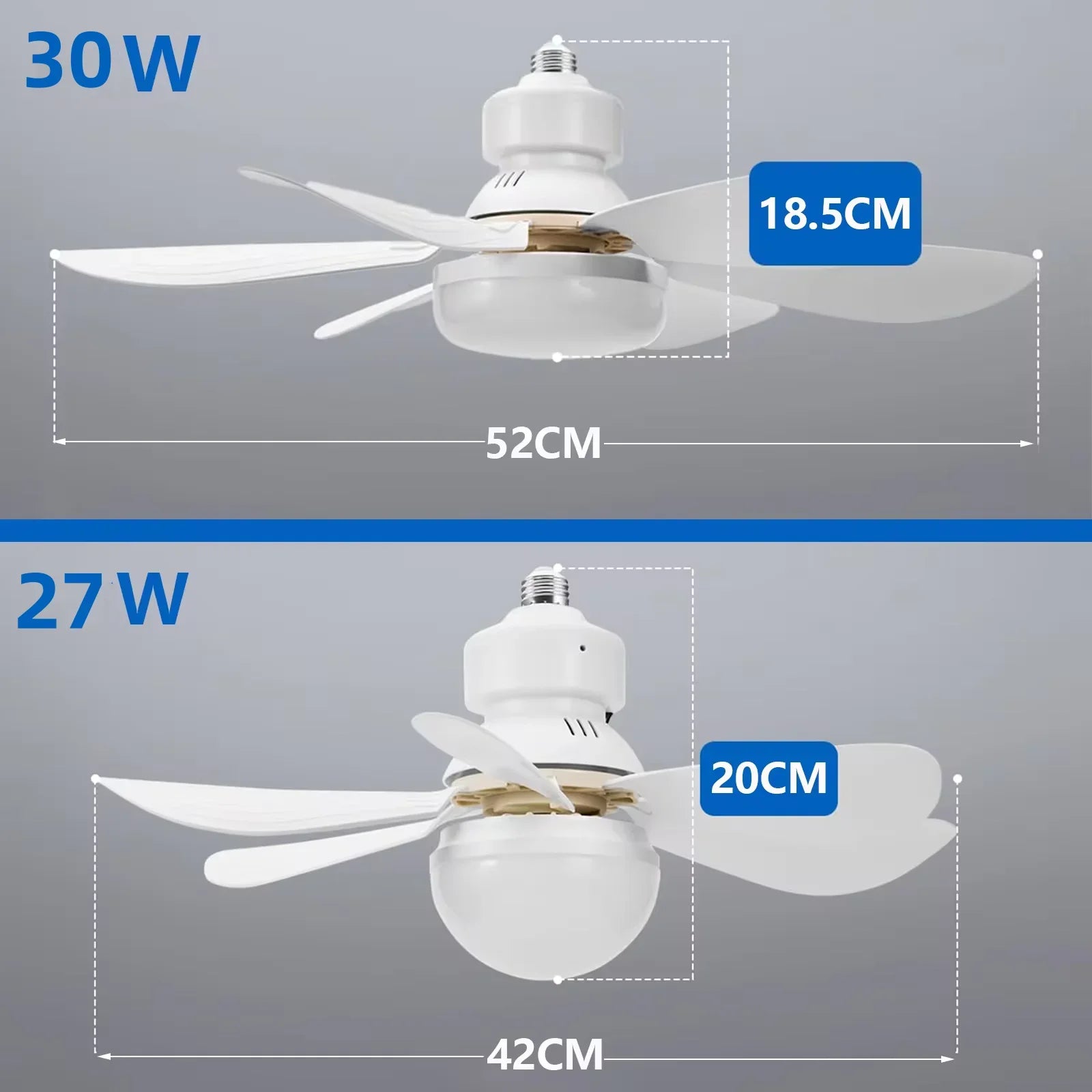 40W LED E27 Ceiling Fan Light with Remote & Dimming