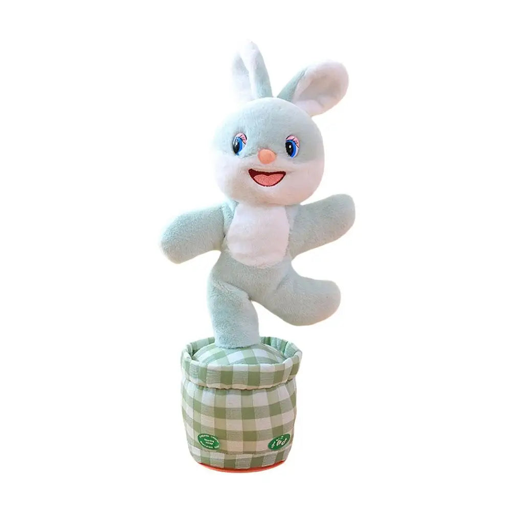 Dancing Rabbit Cow Interactive Learning Musical Speak Plush Toy Repeat Talking Plushie Rabbit Intelligent Cactus Kids Gifts