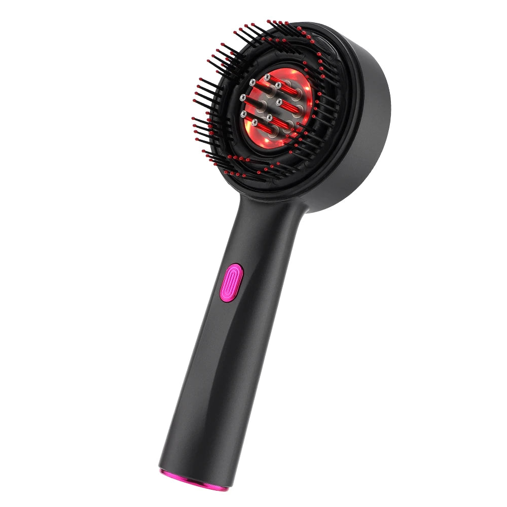 Electric Vibration Massage Comb 660nm Red Light Scalp Massage Brush Anti-Hair Loss Liquid Oil Applicator Hair Care Comb