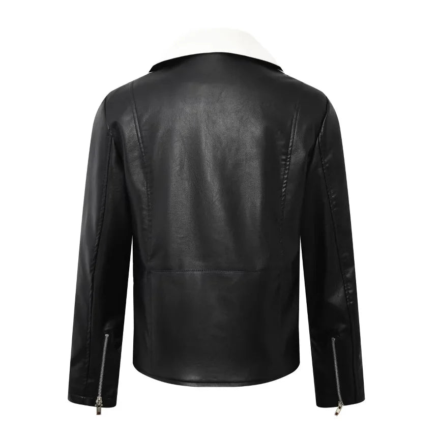 2025 New Men's Leather Jacket Baseball Style Casual Biker Coat Trendy Korean Version Spring Autumn Fashion City Youth PU Leather
