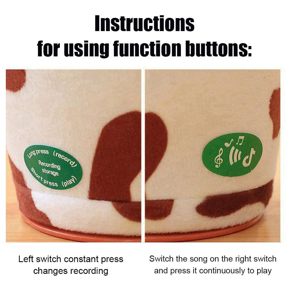 Dancing Rabbit Cow Interactive Learning Musical Speak Plush Toy Repeat Talking Plushie Rabbit Intelligent Cactus Kids Gifts