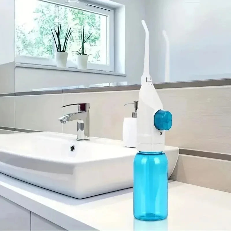 1PC Portable High-Pressure Water Flosser – Manual Pulse Jet Cleaner for Teeth & Gums, Deep Cleaning Oral Irrigator