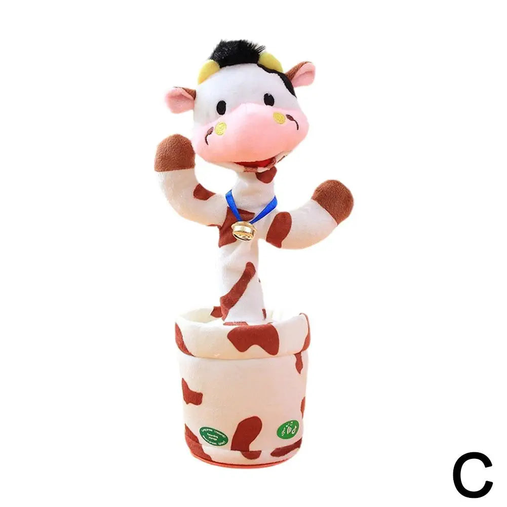 Dancing Rabbit Cow Interactive Learning Musical Speak Plush Toy Repeat Talking Plushie Rabbit Intelligent Cactus Kids Gifts