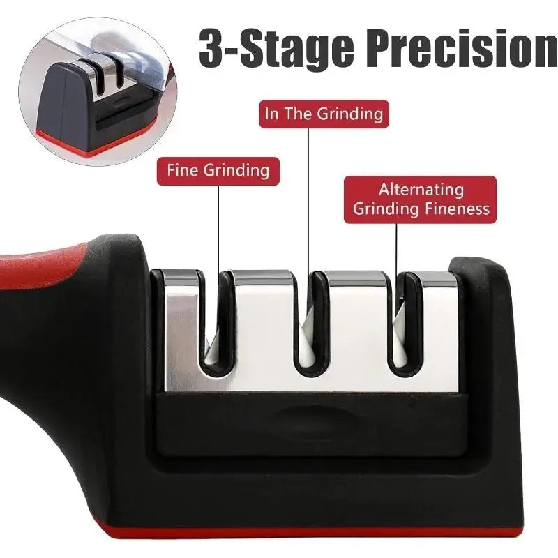 3-Stage Stainless Steel Knife Sharpener