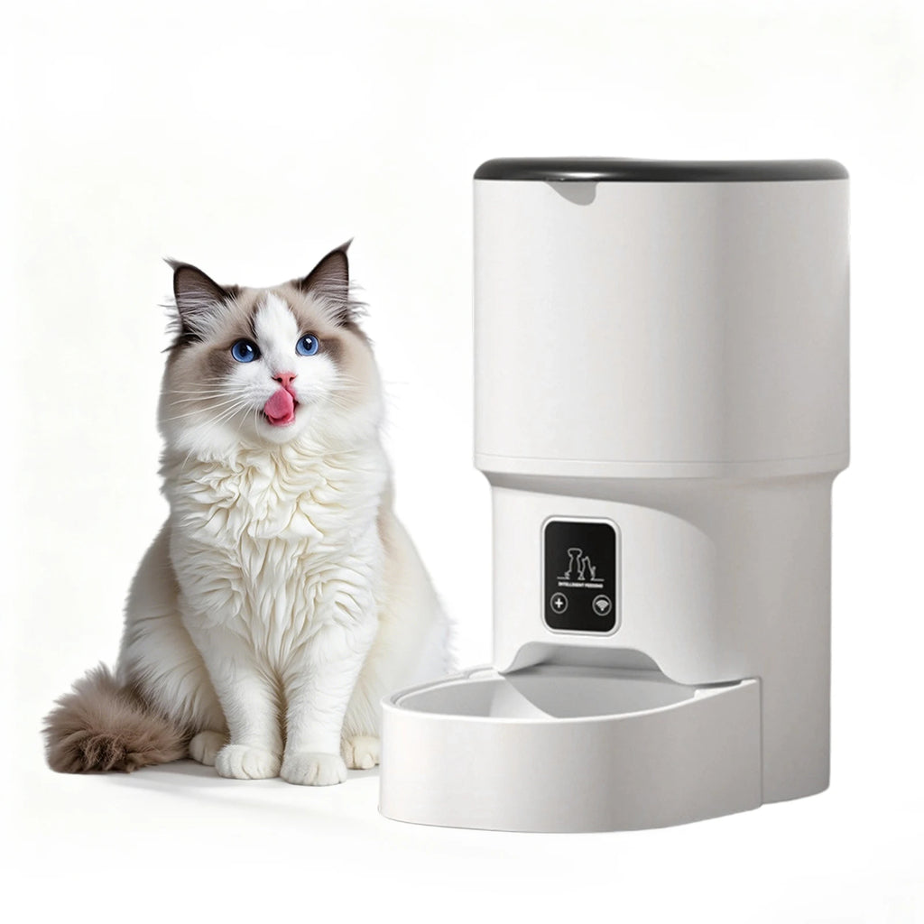4L Automatic Cat Feeder with Timer Up to 6 Meals Per Day,Portion Control,Button Control for Cats & Small Dogs Pet Products