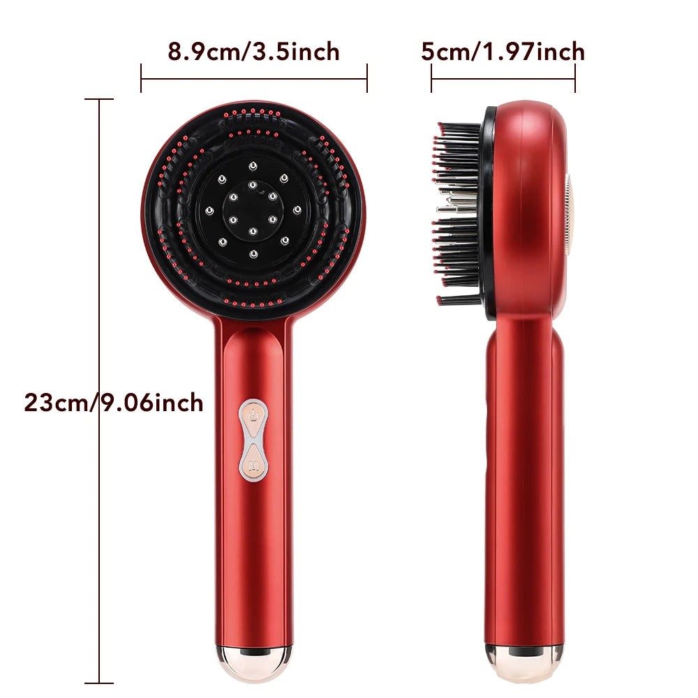 Electric Vibration Massage Comb 660nm Red Light Scalp Massage Brush Anti-Hair Loss Liquid Oil Applicator Hair Care Comb