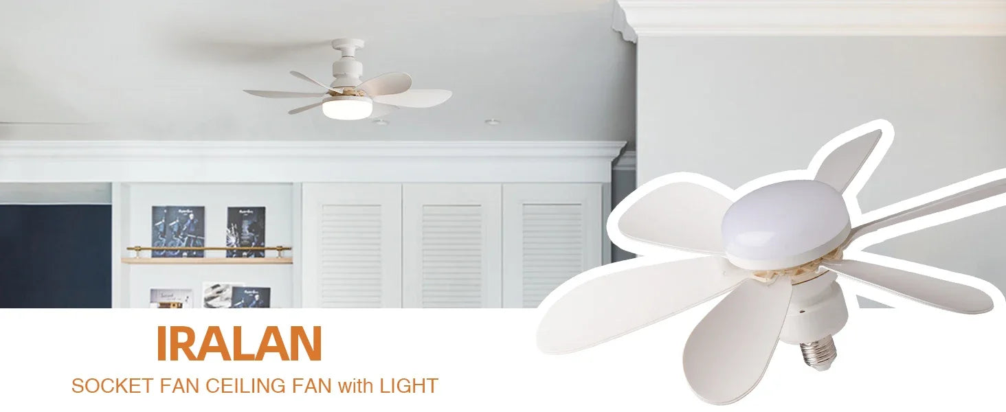40W LED E27 Ceiling Fan Light with Remote & Dimming