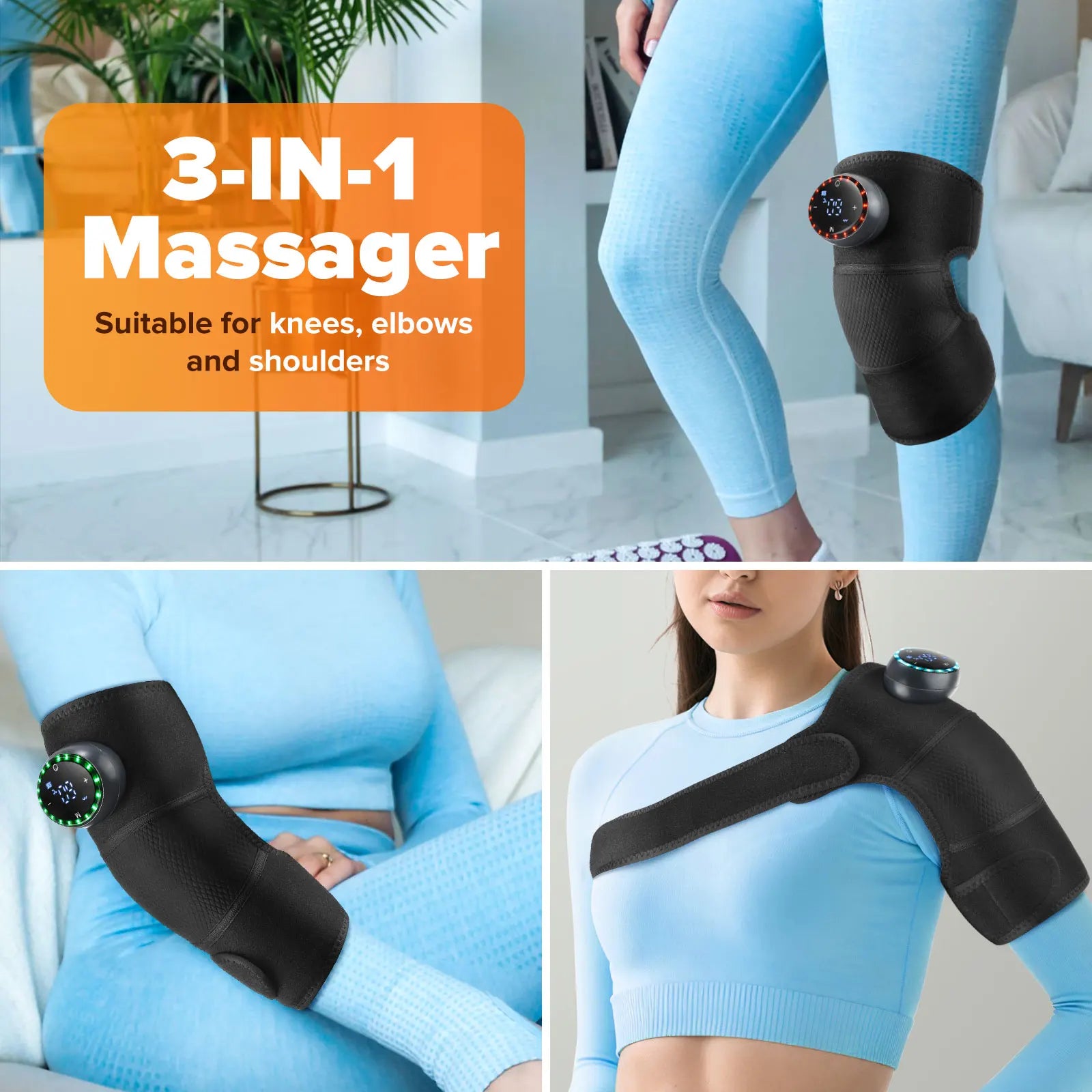Thermal Shoulder Massager for Knee Shoulder Elbow Heated Brace Wireless Support Brace Belt Knee Pad Blood Circulation Protector