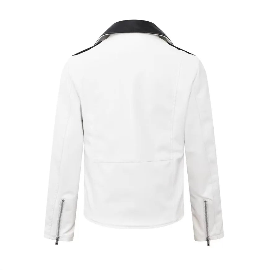 2025 New Men's Leather Jacket Baseball Style Casual Biker Coat Trendy Korean Version Spring Autumn Fashion City Youth PU Leather