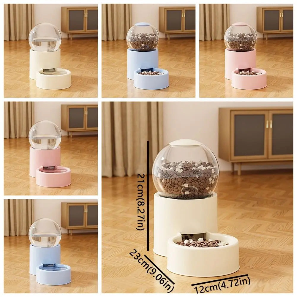 Large Capacity Automatic Pet Feeder Plastic Leakproof Dog Water Dispenser Detachable Visual Window Pet Food Bowl For Cats Dogs