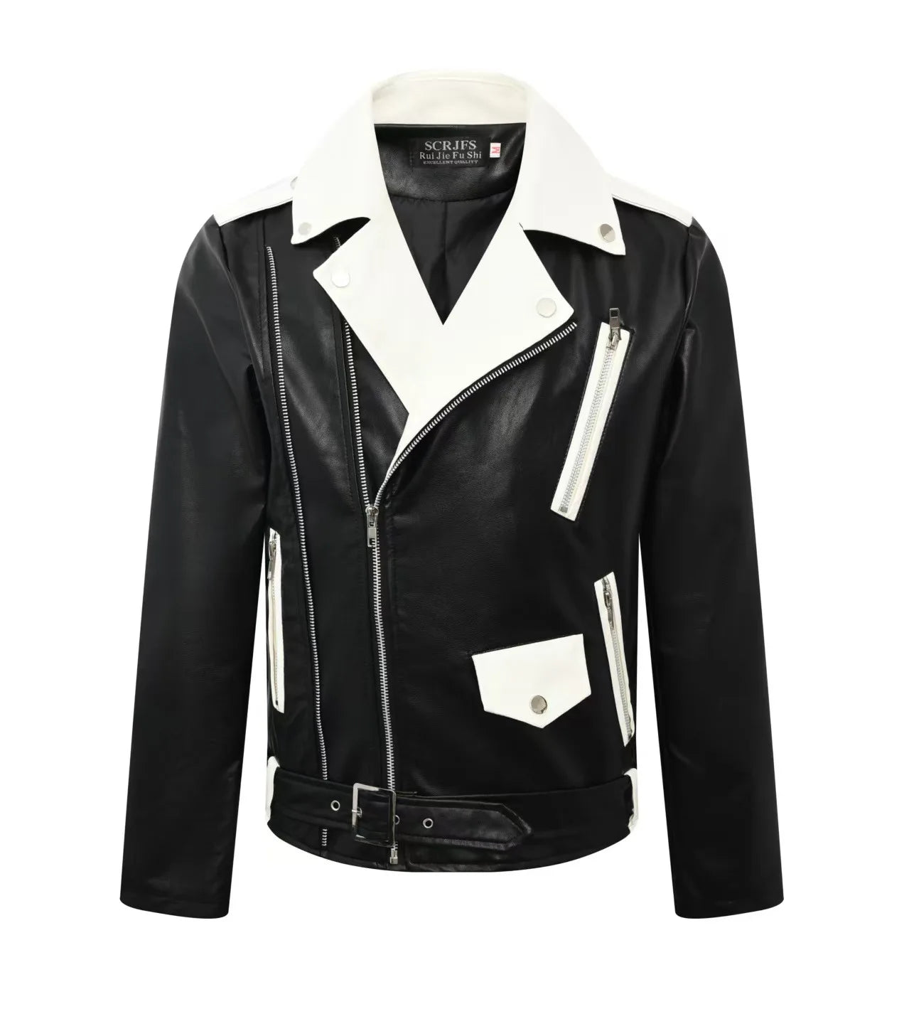 2025 New Men's Leather Jacket Baseball Style Casual Biker Coat Trendy Korean Version Spring Autumn Fashion City Youth PU Leather
