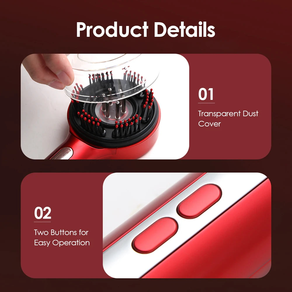 Electric Vibration Massage Comb 660nm Red Light Scalp Massage Brush Anti-Hair Loss Liquid Oil Applicator Hair Care Comb