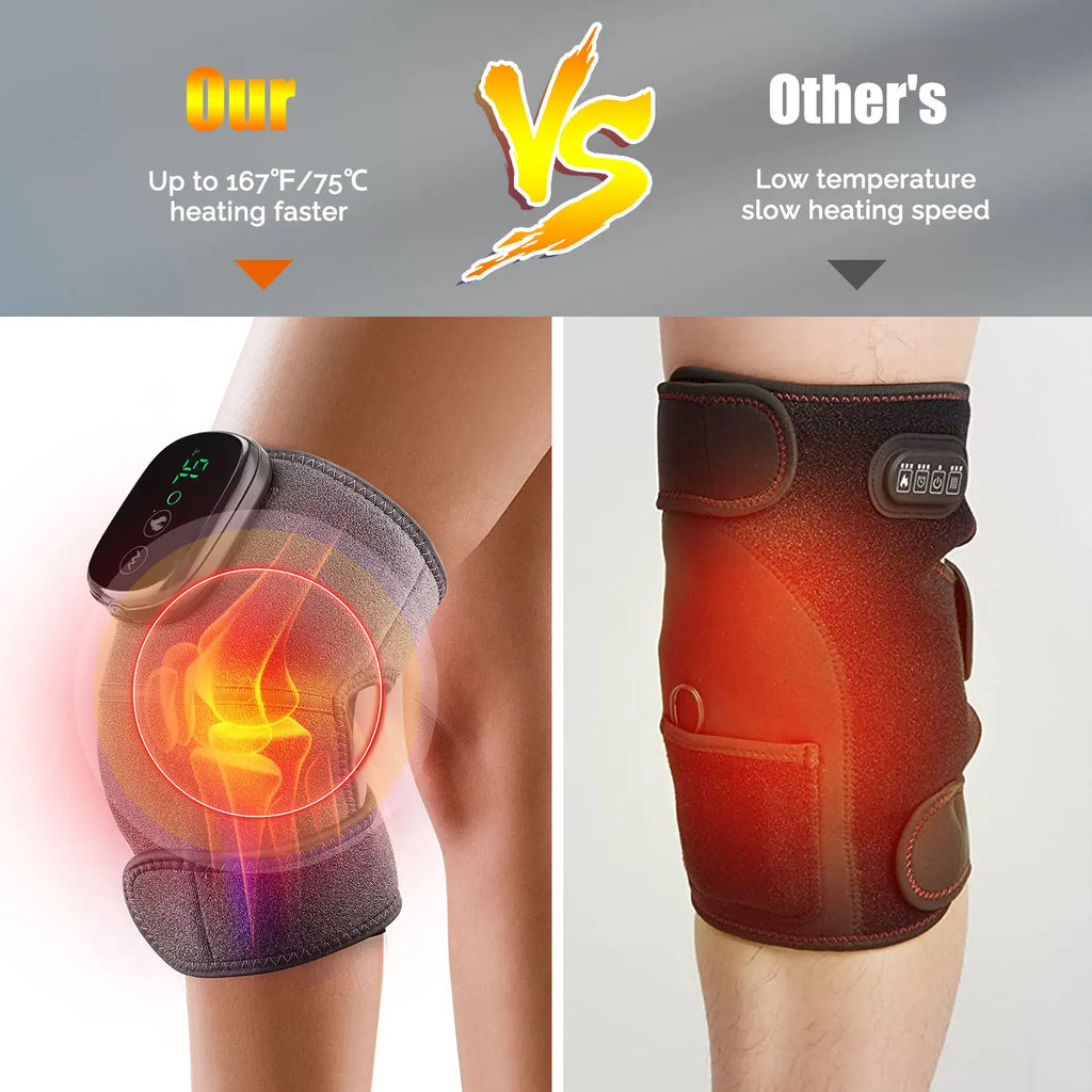 Eletric Heating Knee Massage Device Vibration Knee Pads for Shoulder Elbow Joint Warm Massage Thermal Knee Pad Blood Circulation