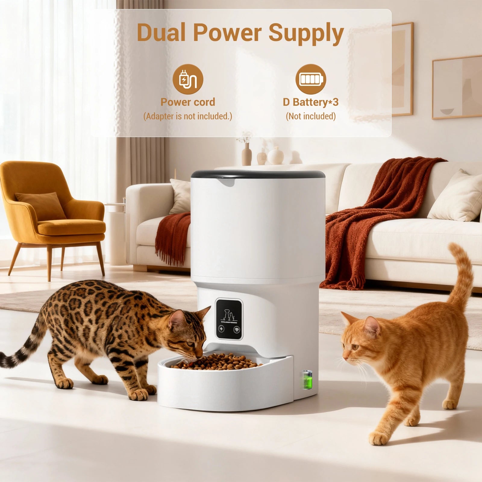 4L Automatic Cat Feeder with Timer Up to 6 Meals Per Day,Portion Control,Button Control for Cats & Small Dogs Pet Products