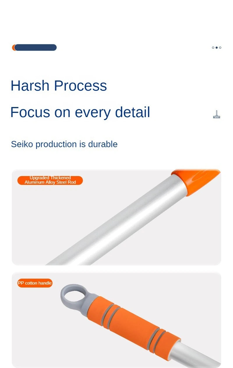 Telescopic Car Wash Mop with Foam Double Brush Head