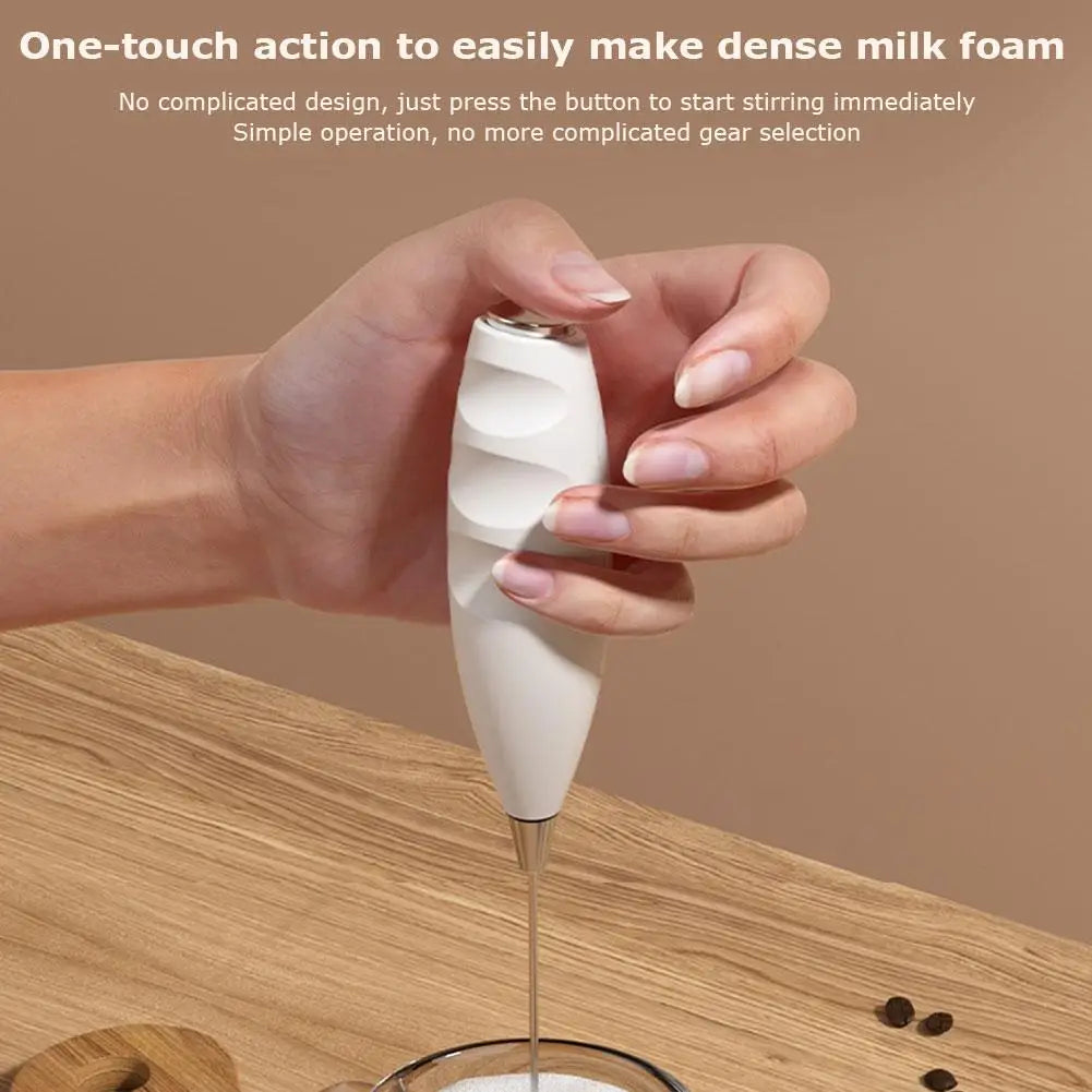 Wireless Electric Milk Frother Battery-Powered Handheld Foamer Coffee Cream Soup Peanut Butter Egg Whisking Baking Accessories