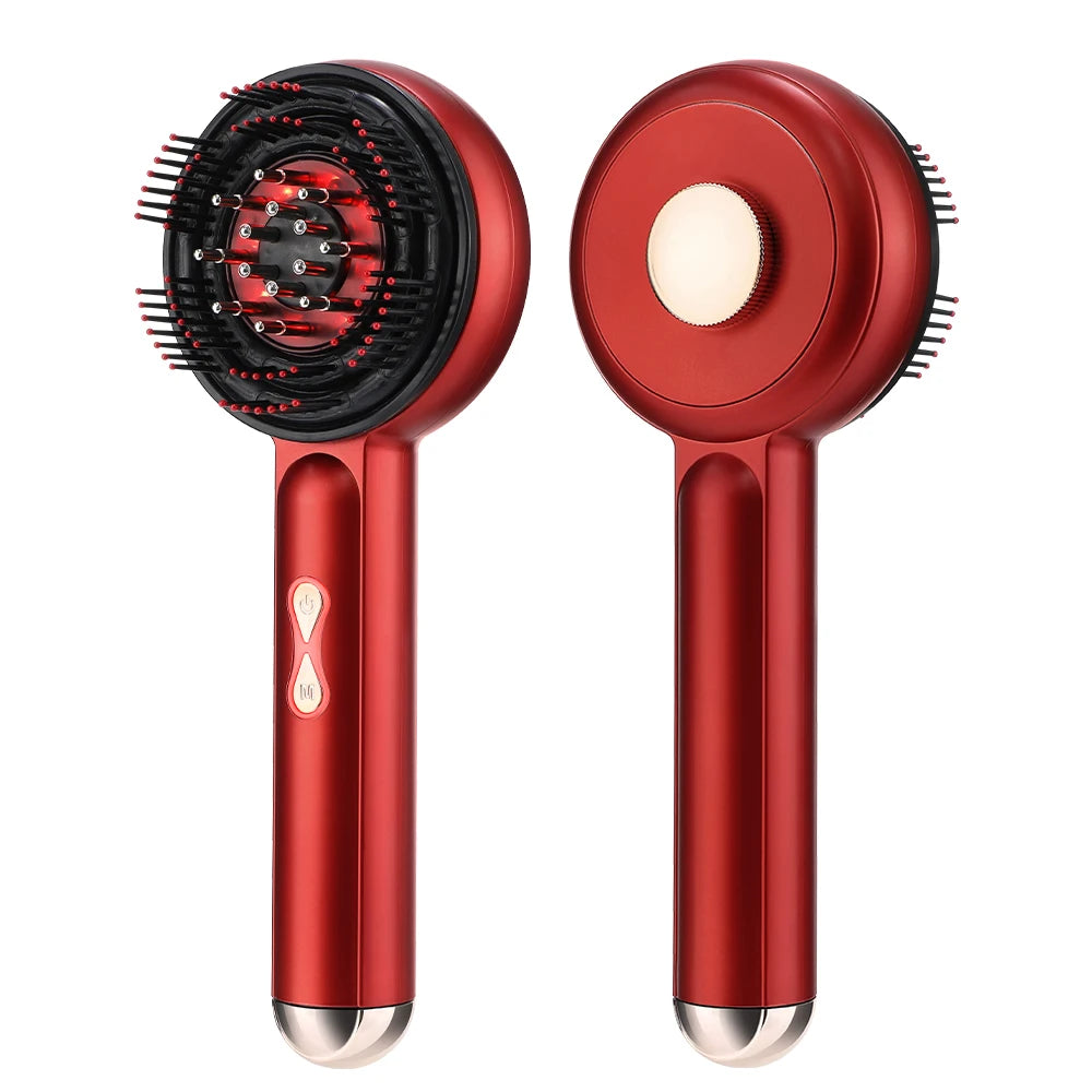 Electric Vibration Massage Comb 660nm Red Light Scalp Massage Brush Anti-Hair Loss Liquid Oil Applicator Hair Care Comb