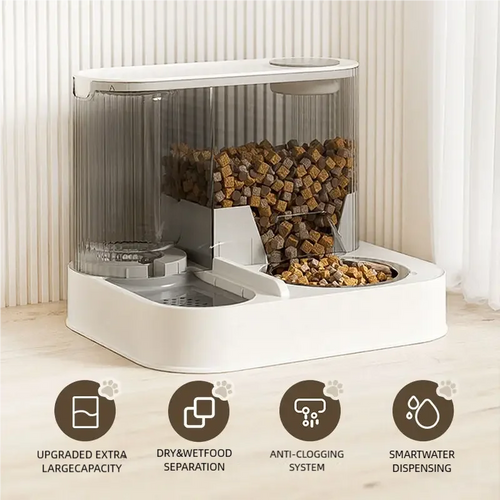 2-in-1 Automatic Pet Feeder & Water Dispenser