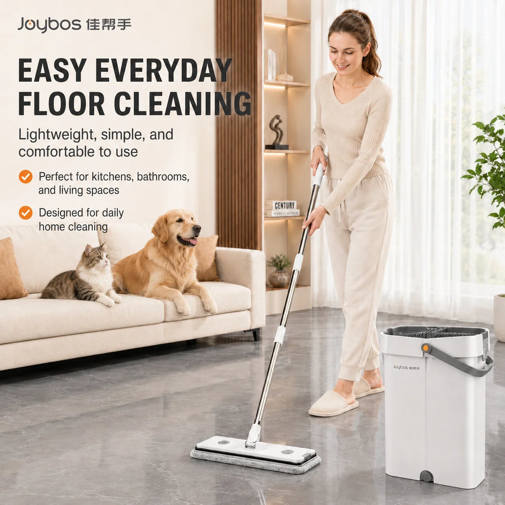 Joybos Ultra-Slim Flat Mop & Bucket System