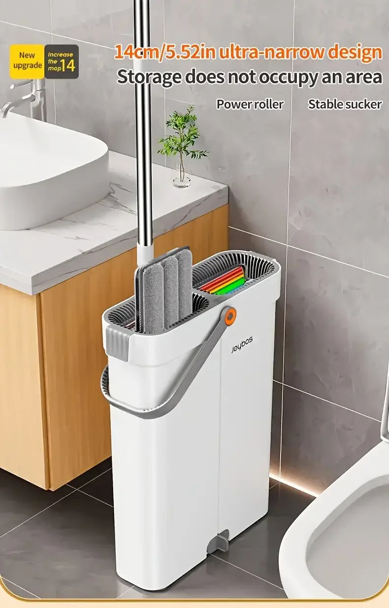 Joybos Ultra-Slim Flat Mop & Bucket System