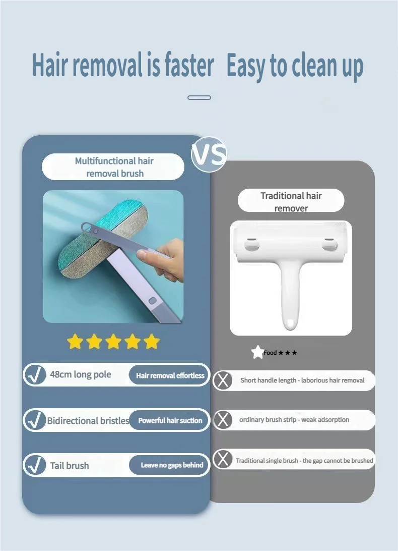 Pet Hair Removal Tool 4-in-1 Hair Removal Furniture Cat Hair Remover for Couch-Pet Hair Removal Car clothe Furniture Carpet Bed