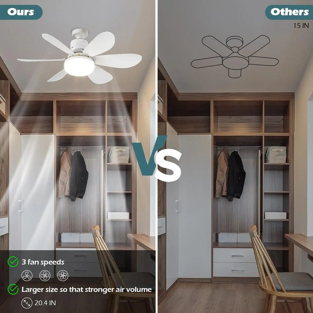 40W LED E27 Ceiling Fan Light with Remote & Dimming
