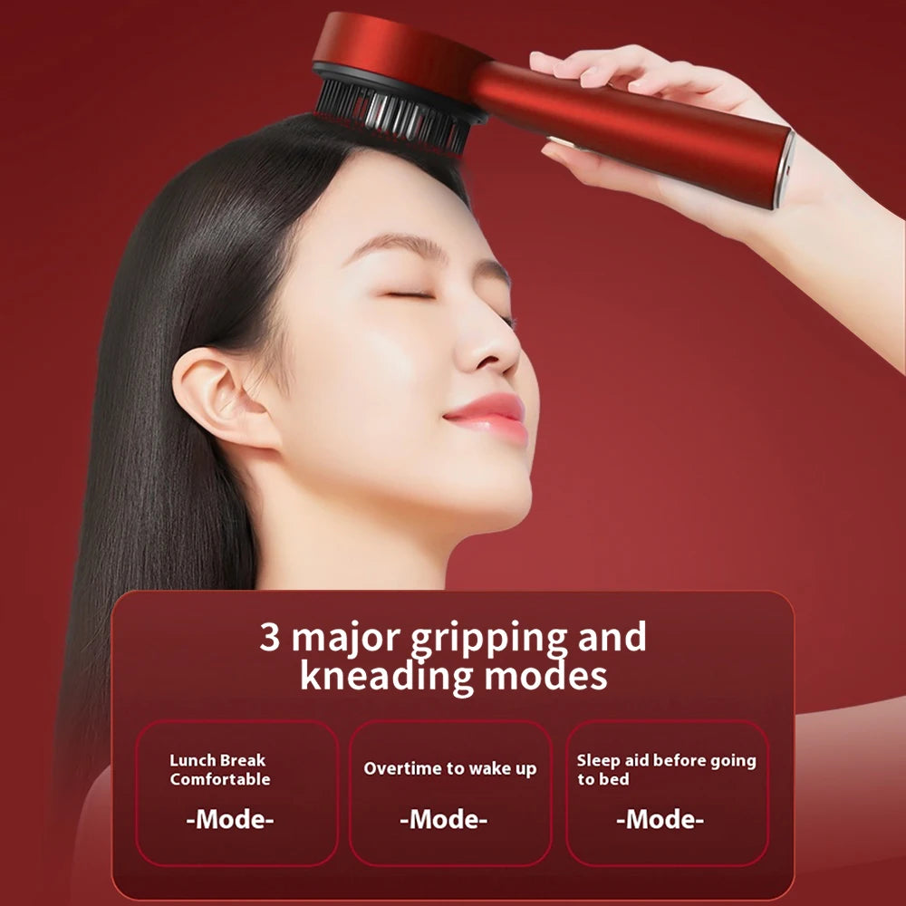 Electric Vibration Massage Comb 660nm Red Light Scalp Massage Brush Anti-Hair Loss Liquid Oil Applicator Hair Care Comb