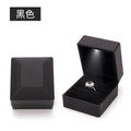 LED Illuminated Ring Box - Premium Spray-Finish Jewelry Display Case for Luxury Rings
