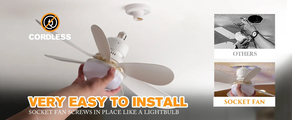 40W LED E27 Ceiling Fan Light with Remote & Dimming