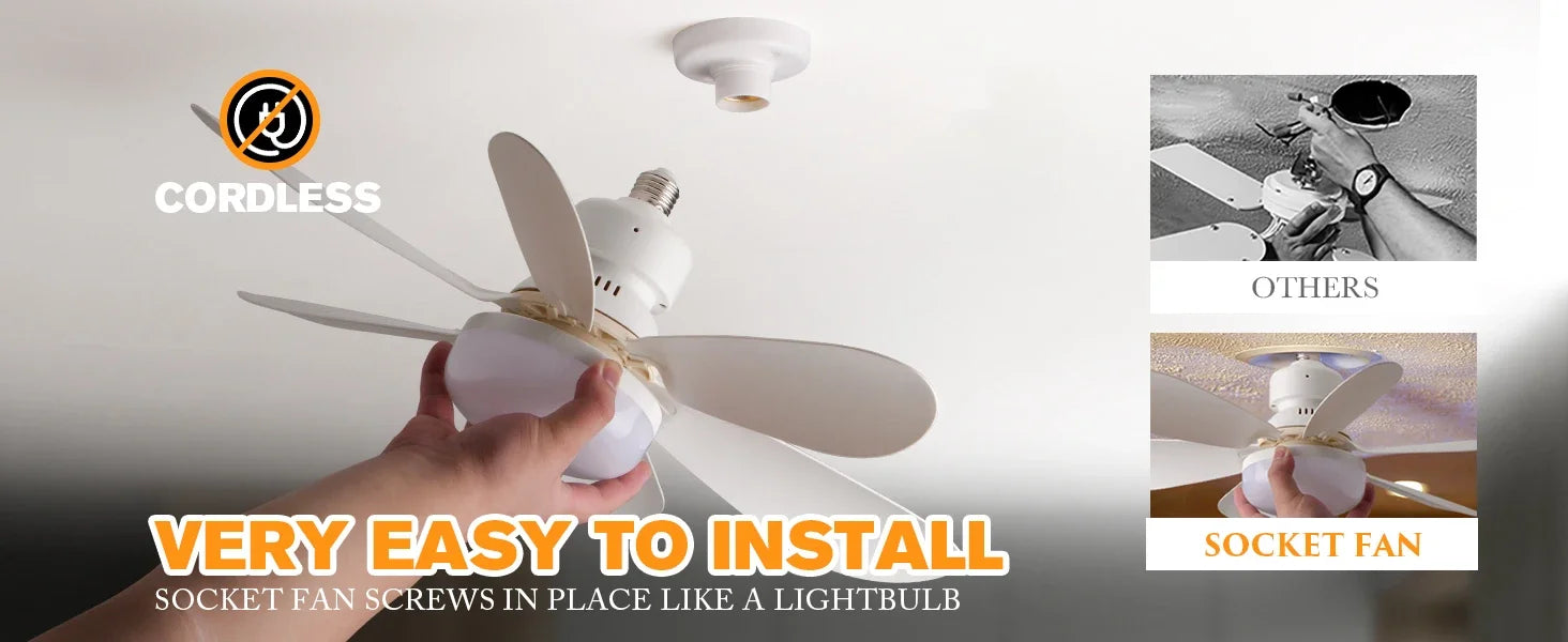 40W LED E27 Ceiling Fan Light with Remote & Dimming