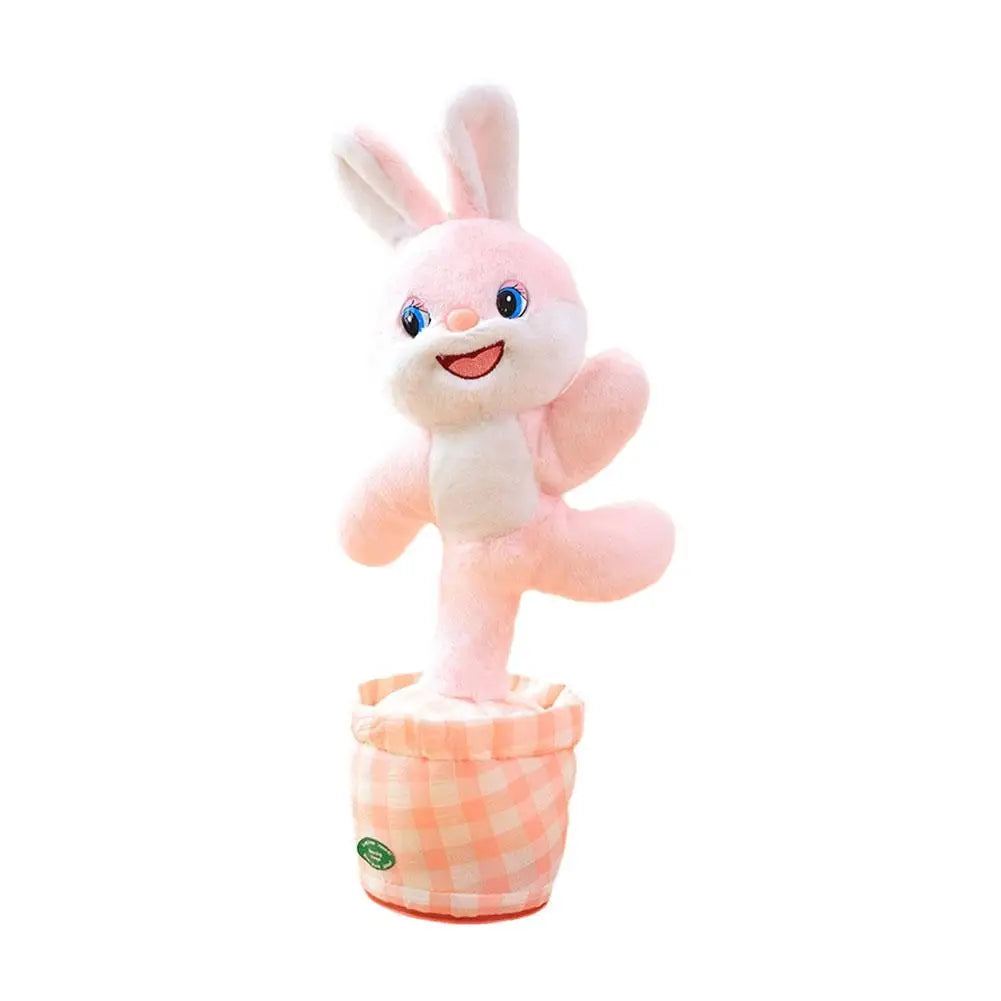 Dancing Rabbit Cow Interactive Learning Musical Speak Plush Toy Repeat Talking Plushie Rabbit Intelligent Cactus Kids Gifts