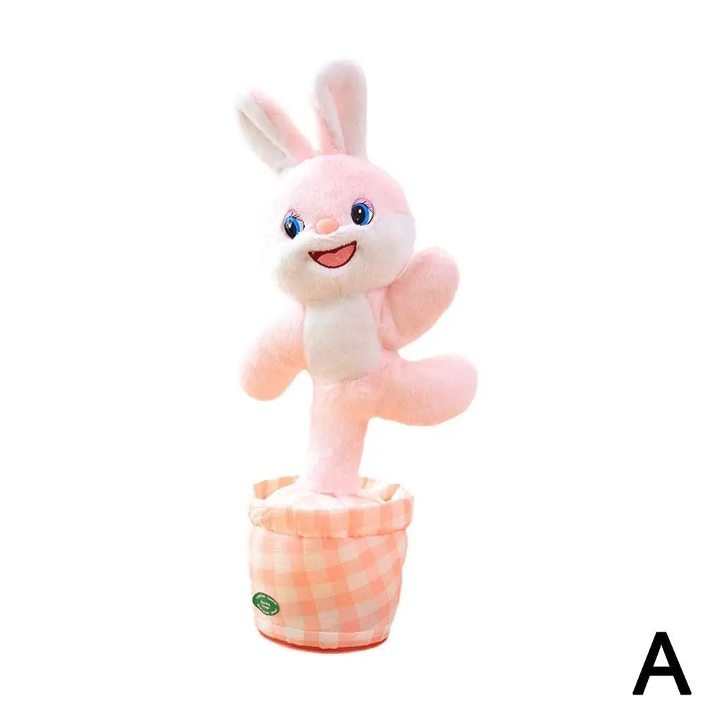 Dancing Rabbit Cow Interactive Learning Musical Speak Plush Toy Repeat Talking Plushie Rabbit Intelligent Cactus Kids Gifts