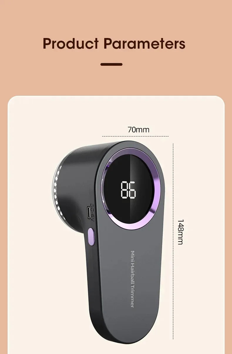 Portable Lint Remover Electric Fuzz Pellet Remover for Clothing LED Display Rechargeable for Clothes Fabric Shaver Fluff Remover