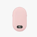 Double-sided heating with two temperature settings, this pocket hand warmer can be recharged