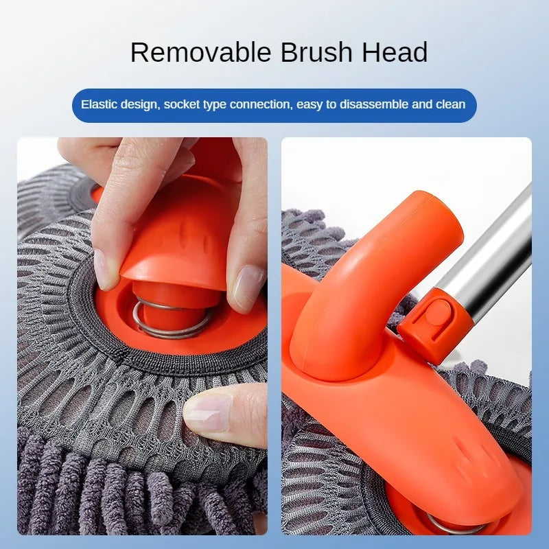 Telescopic Car Wash Mop with Foam Double Brush Head