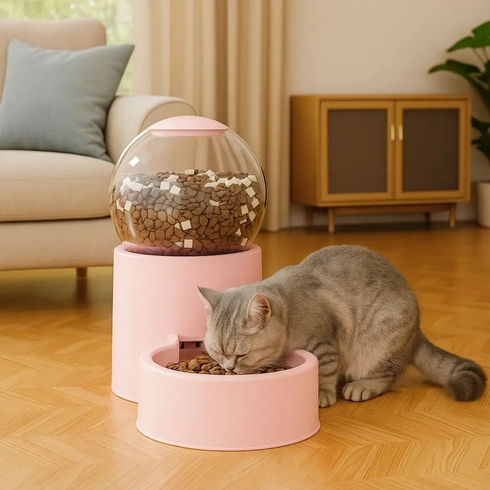 Large Capacity Automatic Pet Feeder Plastic Leakproof Dog Water Dispenser Detachable Visual Window Pet Food Bowl For Cats Dogs