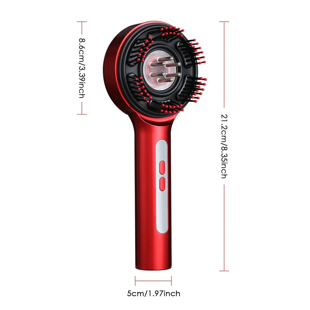 Electric Vibration Massage Comb 660nm Red Light Scalp Massage Brush Anti-Hair Loss Liquid Oil Applicator Hair Care Comb