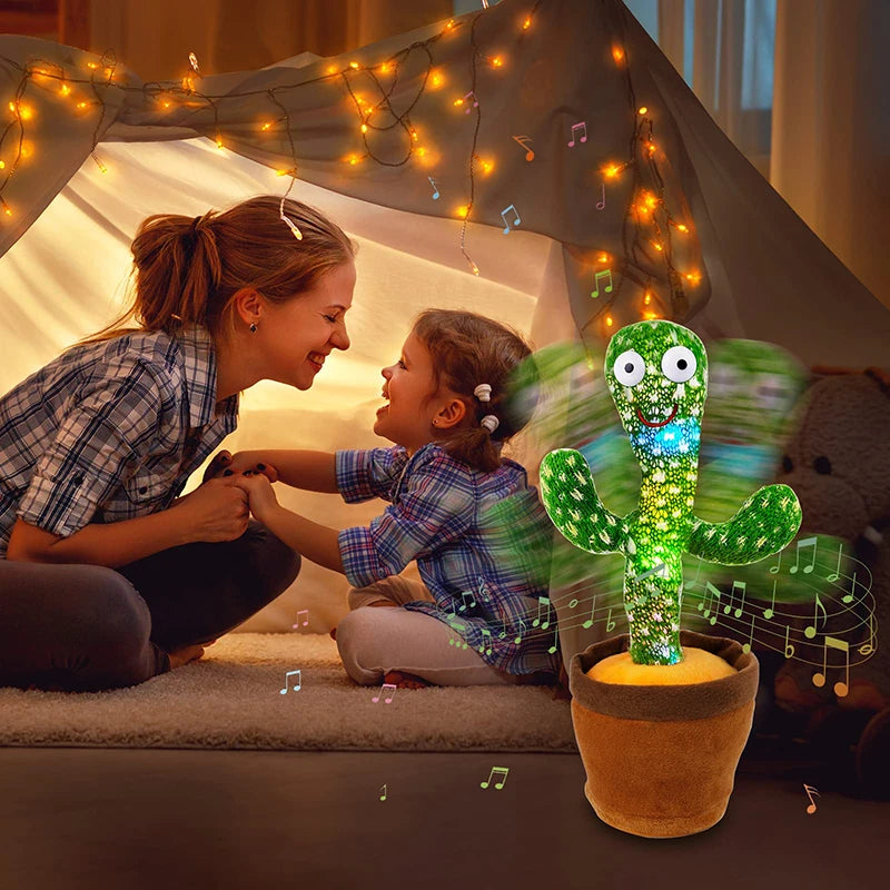 Dancing Cactus Plush Toy with 120 Songs USB Battery Operated Voice Repeat Feature Talking Stuffed Cactus Dancer Gift for Kids