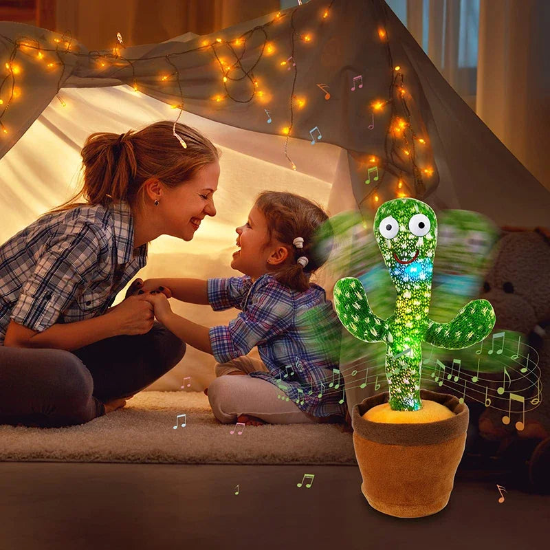 Dancing Cactus Plush Toy with 120 Songs USB Battery Operated Voice Repeat Feature Talking Stuffed Cactus Dancer Gift for Kids